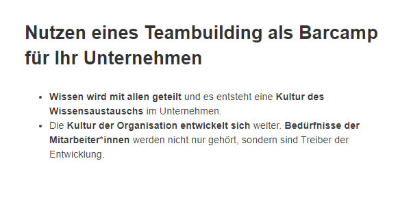 Barcamp Teambuilding für  Niedersachsen